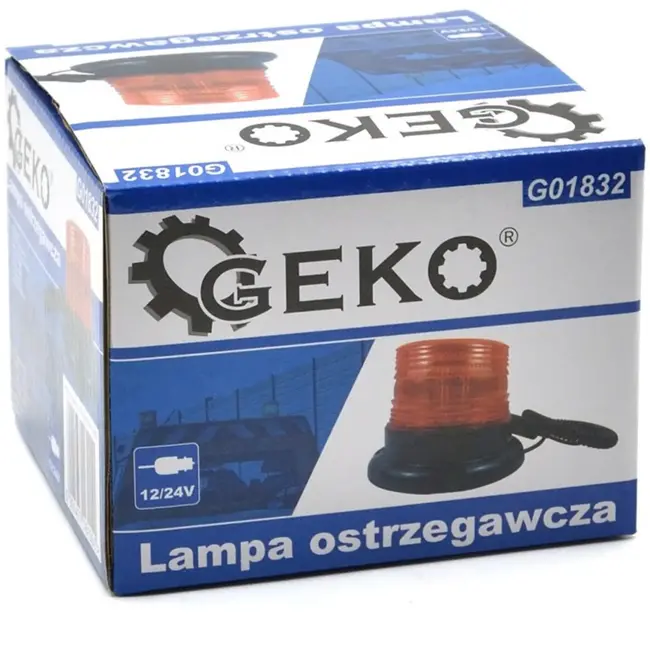 GEKO Oranje waarschuwingslamp - magnetische bevestiging - 12/24V - 130x100mm