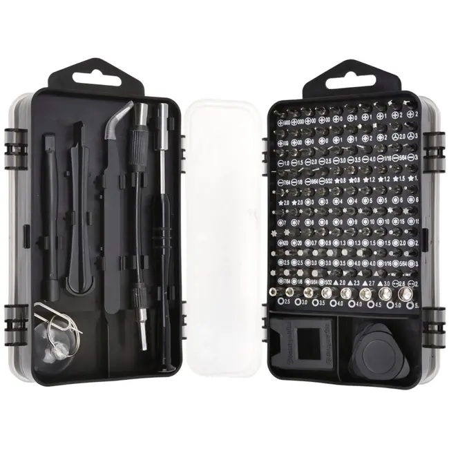 GEKO Precisie bitset - veelzijdig - 90-delig - magnetische handgreep - aluminium - flexibel