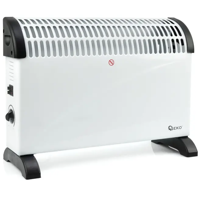 GEKO Convector kachel - 2000W - Vrijstaand & wandmontage - Wit - Oververhittingsbeveiliging
