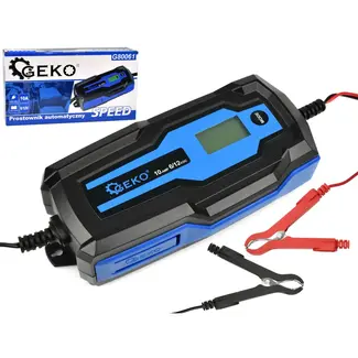 GEKO Automatische acculader - 6/12V - 10A - LCD display - IP65 waterdicht