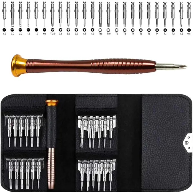 GEKO Precisieschroevendraaierset - 25-delig - Compact en veelzijdig - Inclusief opbergetui
