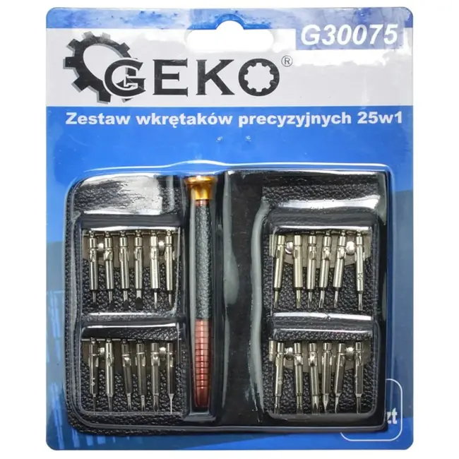GEKO Precisieschroevendraaierset - 25-delig - Compact en veelzijdig - Inclusief opbergetui