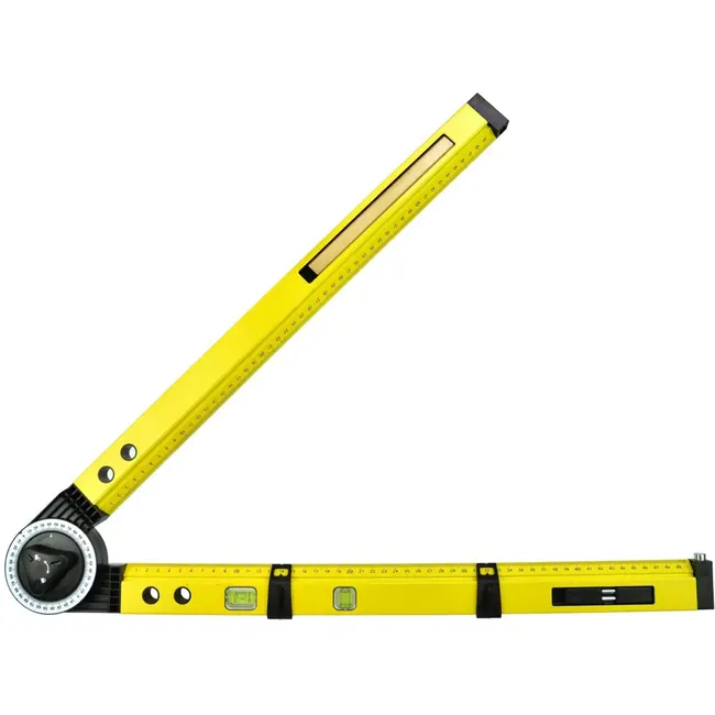 GEKO Hoekmeter waterpas - 3-in-1 functie - 50 cm - met libellen en meetarmen