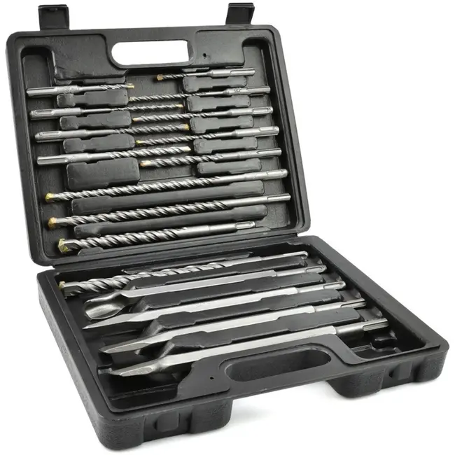 GEKO SDS-plus boor- en beitelset - 17-delig - voor beton en natuursteen