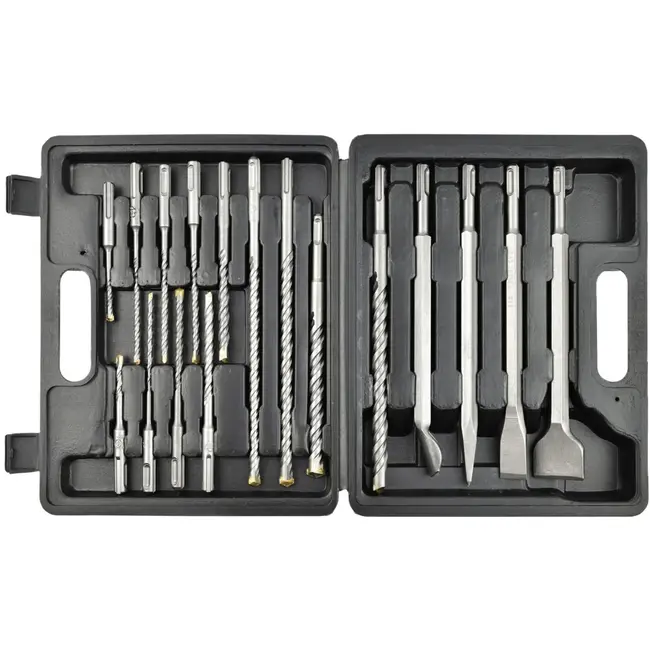 GEKO SDS-plus boor- en beitelset - 17-delig - voor beton en natuursteen