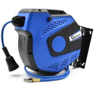 GEKO Luchtslang op haspel - 14m - Versterkt PVC - Hoge drukbestendigheid - Wandmontage mogelijk