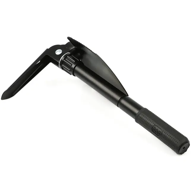 GEKO Opvouwbare multitool schep - 4-in-1 - compact en duurzaam - staal - 41 cm - zwart