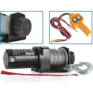GEKO Elektrische lier - 12V - 907 kg trekkracht - 12 m staalkabel - Offroad geschikt