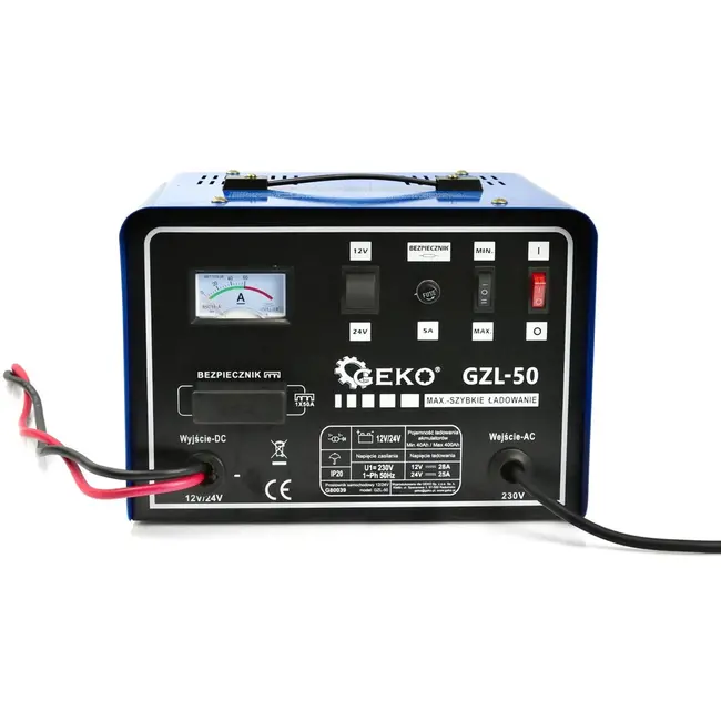 GEKO Universele acculader - snel laden - 12/24V - tot 400Ah - metalen behuizing