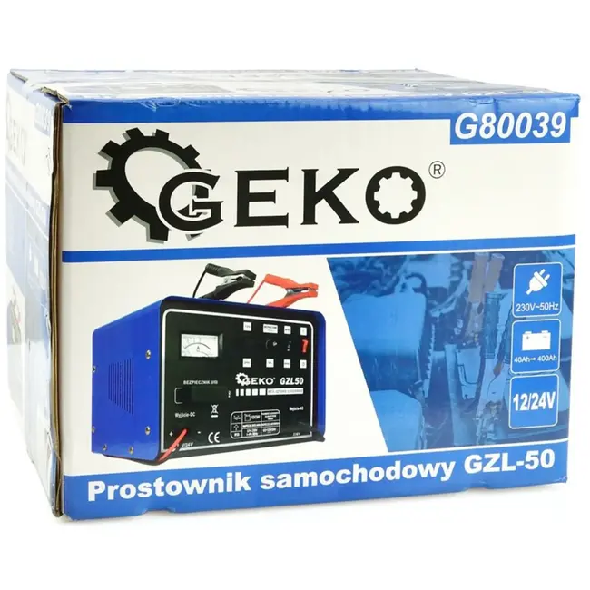 GEKO Universele acculader - snel laden - 12/24V - tot 400Ah - metalen behuizing