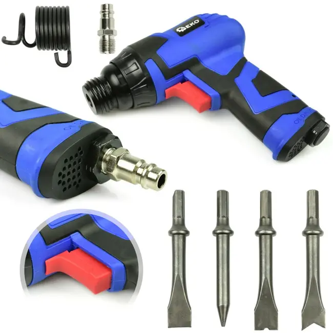 GEKO Pneumatische beitelhamer - Hexagon - Inclusief 4 beitels - Ergonomische grip