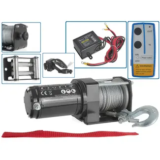 GEKO Elektrische lier - 12V - 1361 kg trekkracht - Stalen kabel 12m - Off-road geschikt