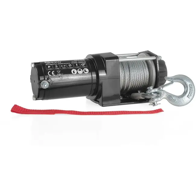 GEKO Elektrische lier - 12V - 1134 kg trekkracht - Off-road gebruik - Stalen kabel 12 m