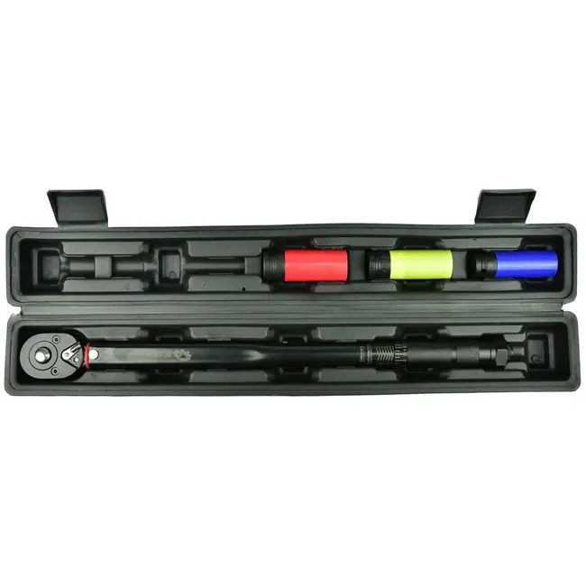 GEKO Dynamometrische sleutelset - 28-210 Nm - CrV staal - Inclusief impactdoppen - Zwart