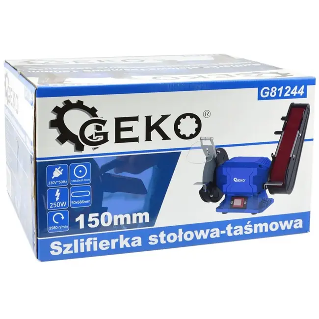 GEKO Tafelbandslijper - 250W motor - 150mm schijf - 50x686mm band