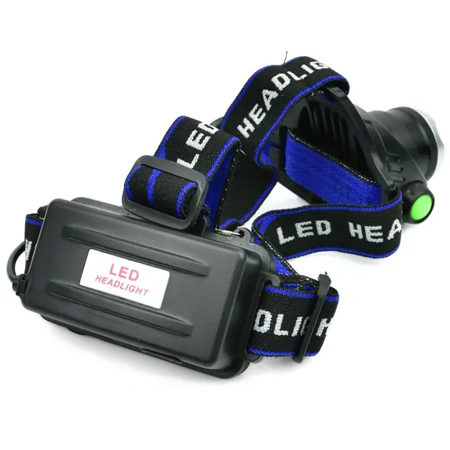 GEKO Hoofdlamp LED - Krachtige Cree XM-L T6 - Zoomfunctie - Drie lichtstanden - Oplaadbaar - Verstelbare band