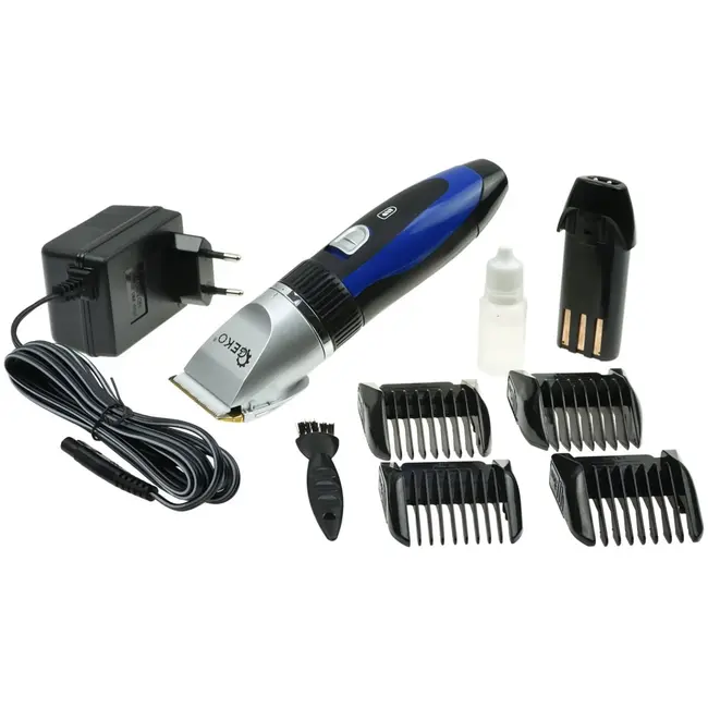 GEKO Draadloze dieren tondeuse - titanium en keramische messen - verstelbare snijlengte - 60 min gebruikstijd