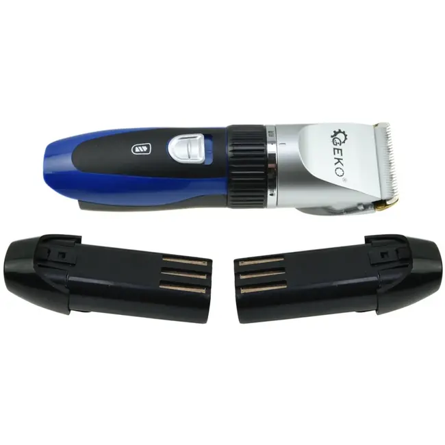 GEKO Draadloze dieren tondeuse - titanium en keramische messen - verstelbare snijlengte - 60 min gebruikstijd