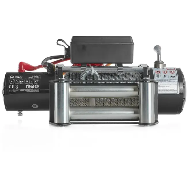 GEKO Elektrische lier - 12V - 5443 kg trekkracht - Automatische rem - 24m staalkabel