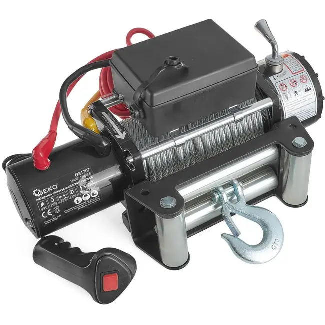 GEKO Elektrische lier - 12V - 5443 kg trekkracht - Automatische rem - 24m staalkabel