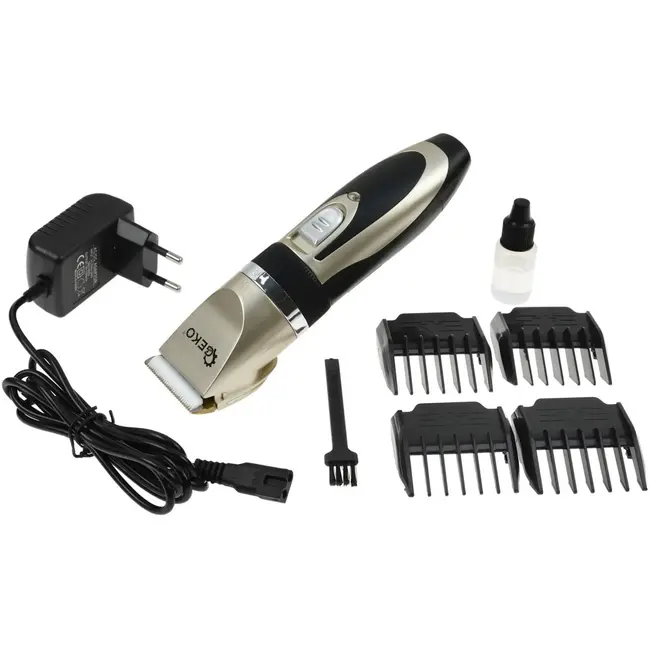 GEKO Hondentondeuse - Titanium Keramische Mes - 5 Snelheden - Inclusief 4 Opzetkammen - Draadloos Gebruik