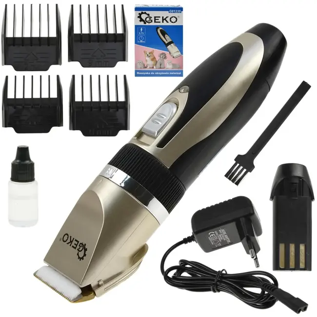 GEKO Hondentondeuse - Titanium Keramische Mes - 5 Snelheden - Inclusief 4 Opzetkammen - Draadloos Gebruik