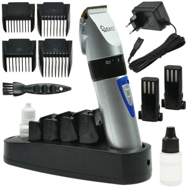 GEKO Draadloze huisdierentrimmer - keramisch en titanium - verstelbare snijlengte - met accessoires
