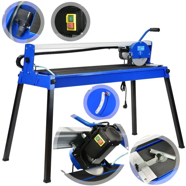 GEKO Tegelsnijder - Inductiemotor 800W - Nat en Droog Snijden - 920 mm - 200 mm Diamantzaagblad