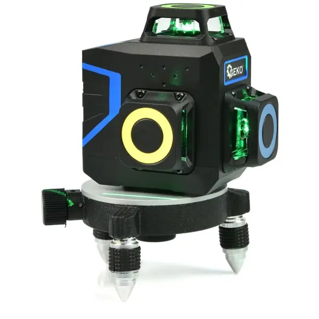 GEKO 3D laser waterpas - zelfnivellerend - 12 lijnen - groen - oplaadbaar - 30 m bereik