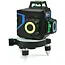 GEKO 3D laser waterpas - zelfnivellerend - 12 lijnen - groen - oplaadbaar - 30 m bereik