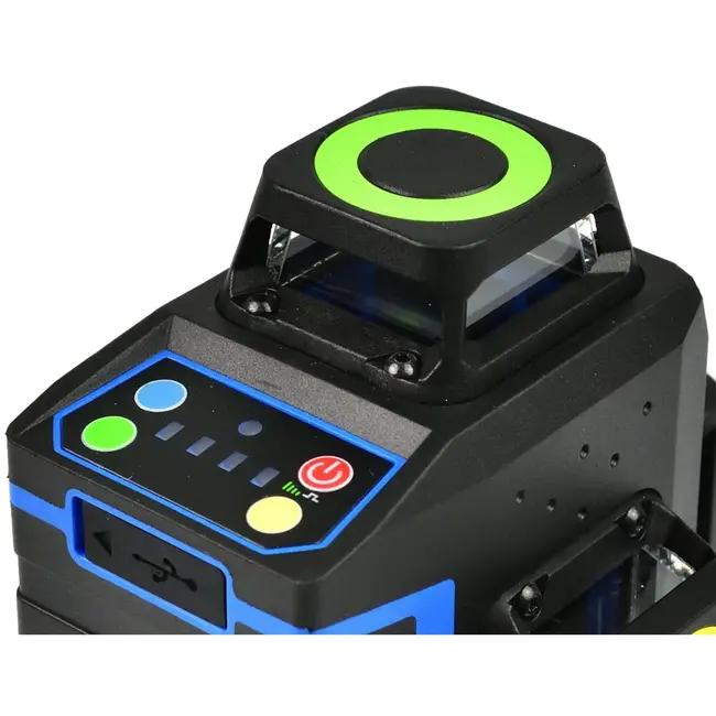 GEKO 3D laser waterpas - zelfnivellerend - 12 lijnen - groen - oplaadbaar - 30 m bereik