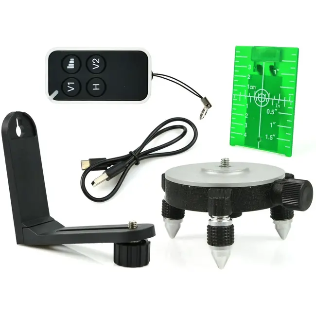 GEKO 3D laser waterpas - zelfnivellerend - 12 lijnen - groen - oplaadbaar - 30 m bereik