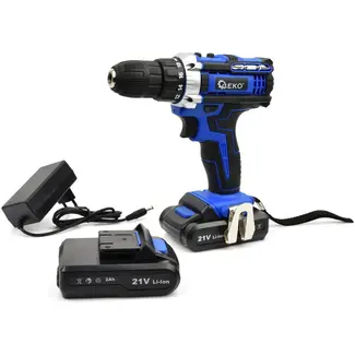 GEKO Accuboormachine - 21V - 2x 2Ah accu - Inclusief koffer en lader