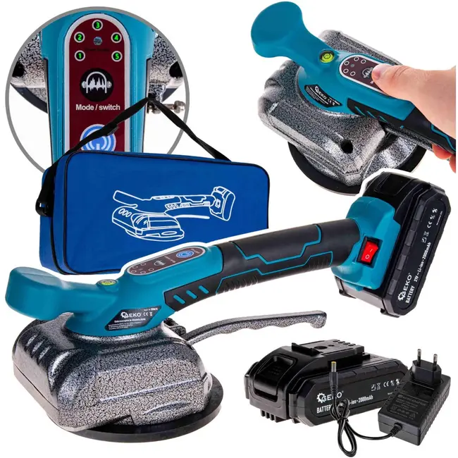 GEKO Tegeltrilplaat - Touchbediening - 5-traps Kracht - 21V - Inclusief 2 Accu's