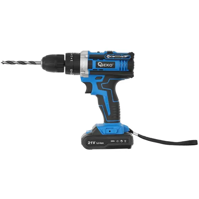 GEKO Accu boormachine met slagfunctie - 21V - 2 accu's - Compact en krachtig