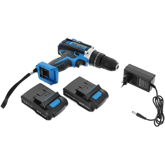 GEKO Accu boormachine met slagfunctie - 21V - 2 accu's - Compact en krachtig