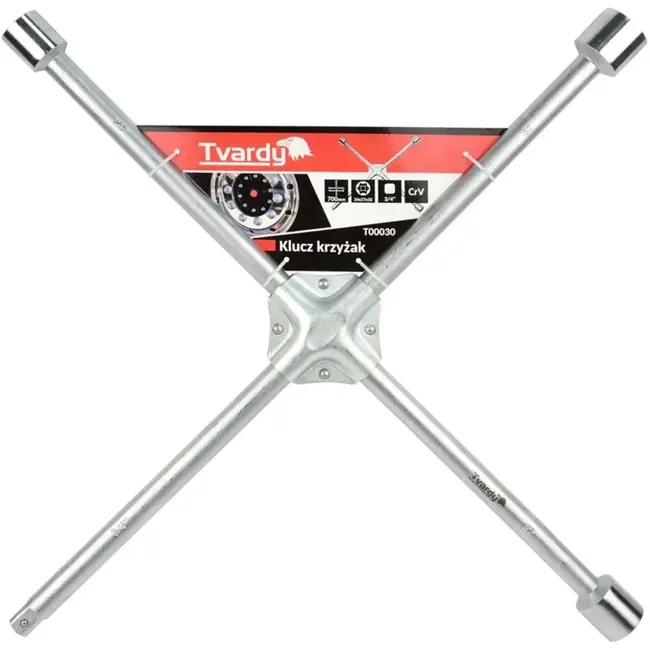 Tvardy Kruissleutel - 24x27x32 mm - Lange arm 700 mm - CrV staal
