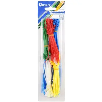 GEKO Kleurrijke zelfsluitende kabelbinders - 250 stuks - veelzijdig en duurzaam