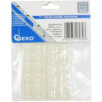 GEKO Zelfklevende siliconen stootdoppen - Geluiddempend - Antislip - Transparant - 10x10 mm - Set van 20 stuks