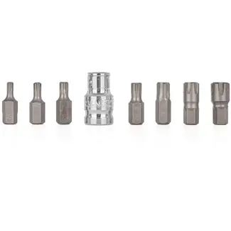 GEKO RIBE Schroevendraaierbitset - 8-delig - S2 Staal - M5-M14 - Inclusief Adapter