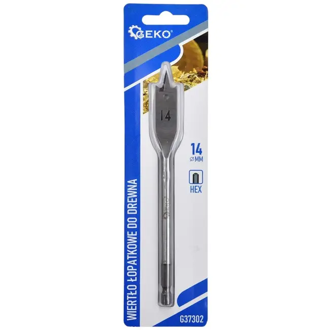 GEKO Spadeboor hout - 14mm - Hex schacht - Precisiepunt - 152mm lengte