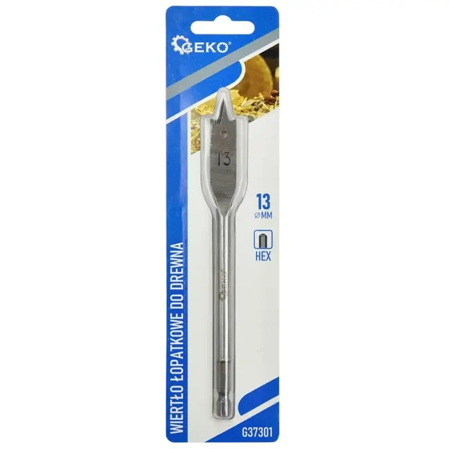 GEKO Spadeboor hout - 13mm - Hex schacht - Precisiepunt - 152mm lengte