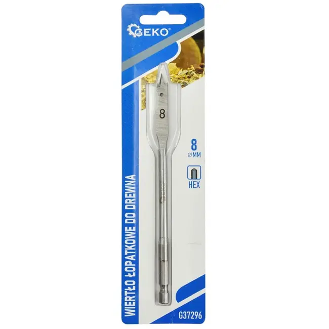 GEKO Spadeboor hout - 8mm - 152mm - Hex schacht - Precisie snijden