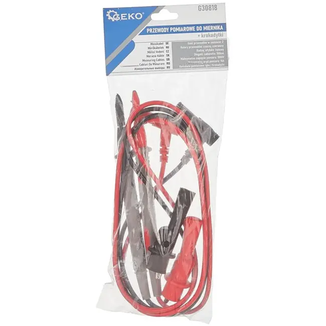 GEKO Universele meetkabels - 106 cm - Inclusief krokodillenklemmen - Voor nauwkeurige metingen