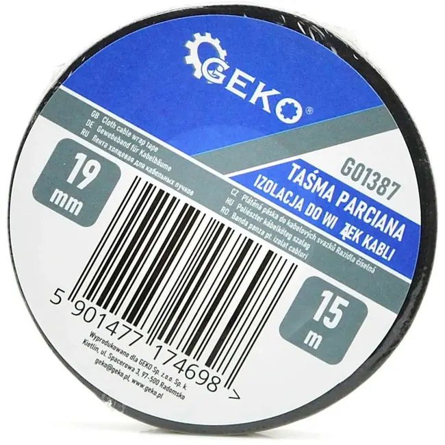 GEKO Stoffen isolatietape - Flexibel & slijtvast - 19mm x 15m