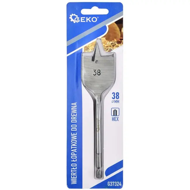 GEKO Spadeboor voor hout - 38mm - Hex schacht - Precisie en duurzaamheid