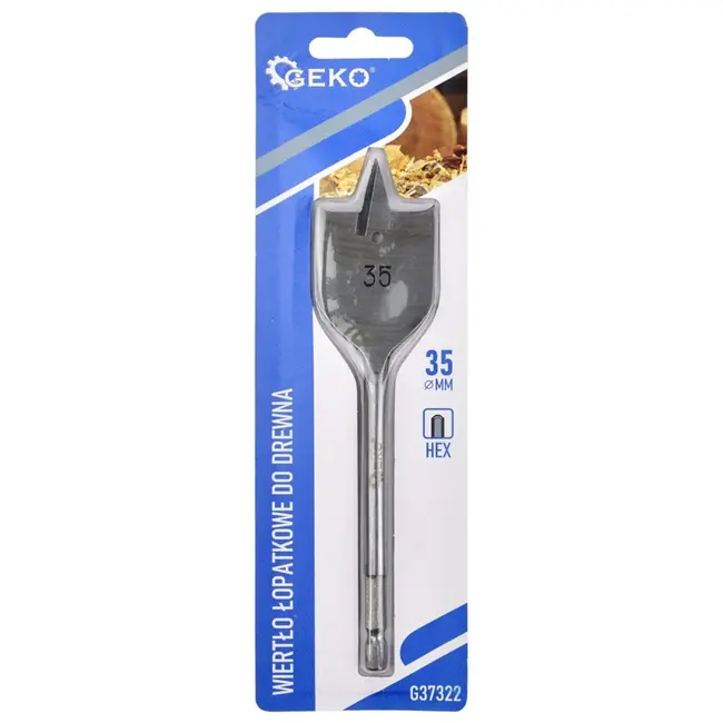 GEKO Spadeboor voor hout - 35mm - Hexagonale schacht - 152mm lang - Precisiepunt