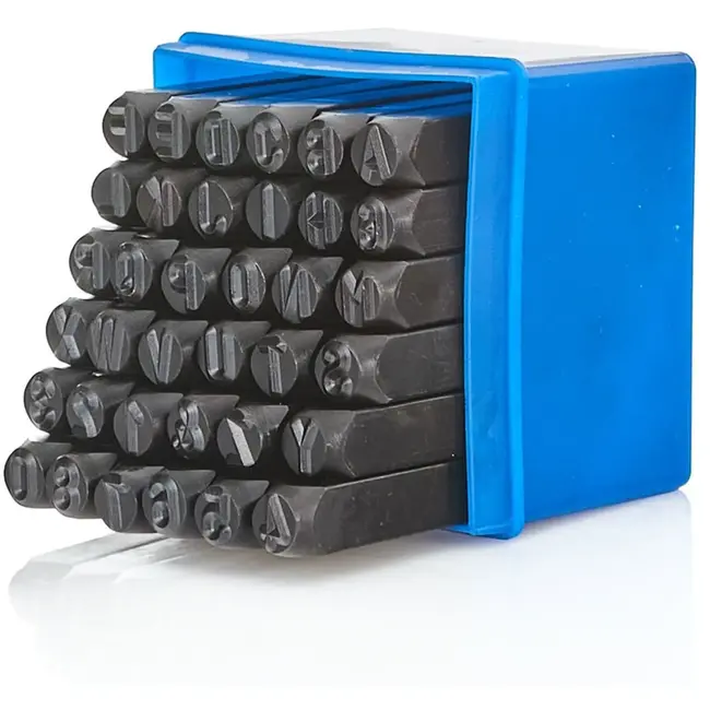 GEKO Stempelset - Letters & Cijfers - 8 mm - 36-delig - Gehard Staal