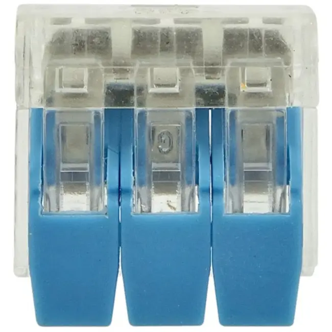 GEKO Elektrische snelconnector - 3 terminals - Transparant - 10 stuks - 0,2-4 mm²