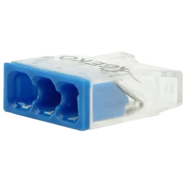 GEKO Snelle elektrische connector - transparant - 3x0,5-2,5mm² - 10 stuks